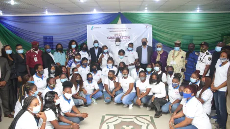 Graduation of Female Truck Drivers from for the Lafarge Driving Institute